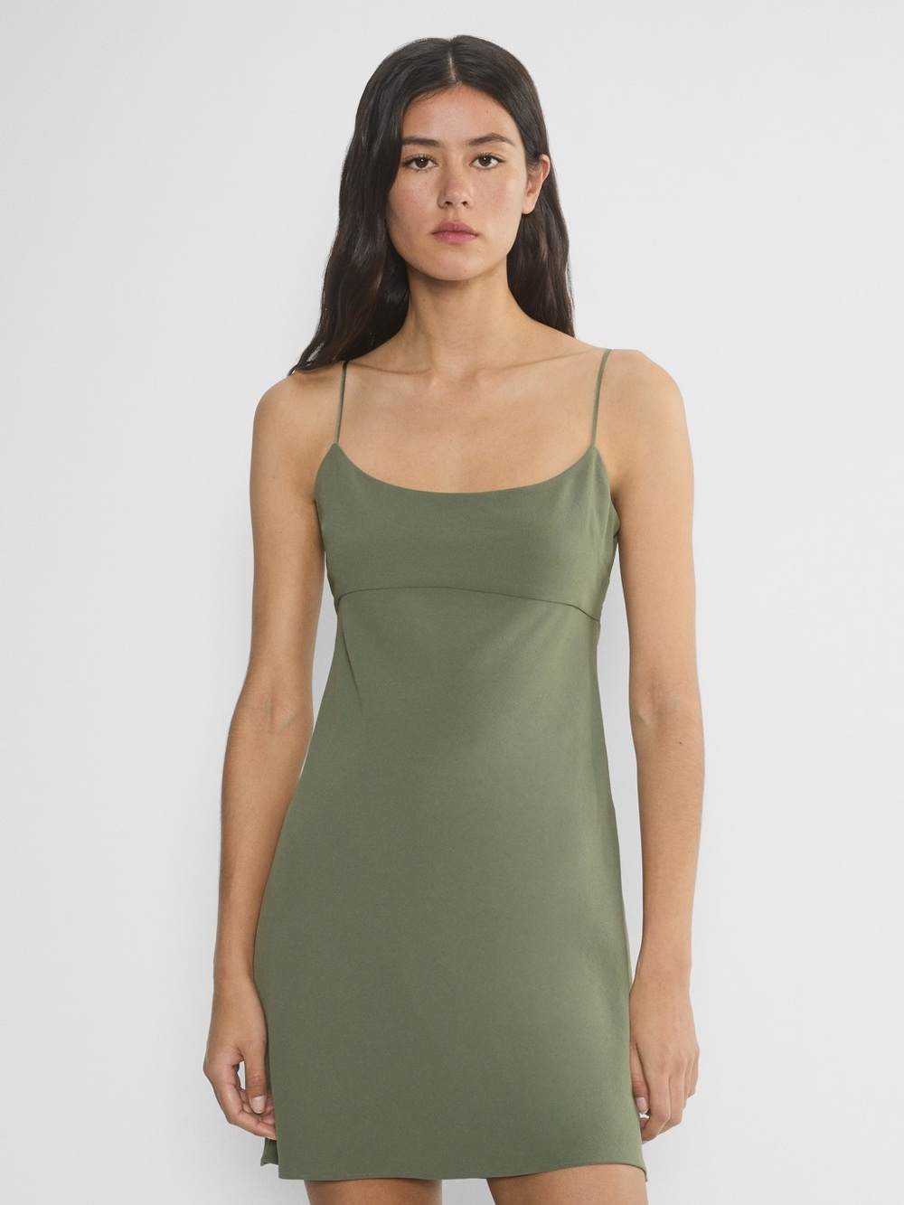 DYNAMITE - Olive Green Spaghetti Strap Mini Dress